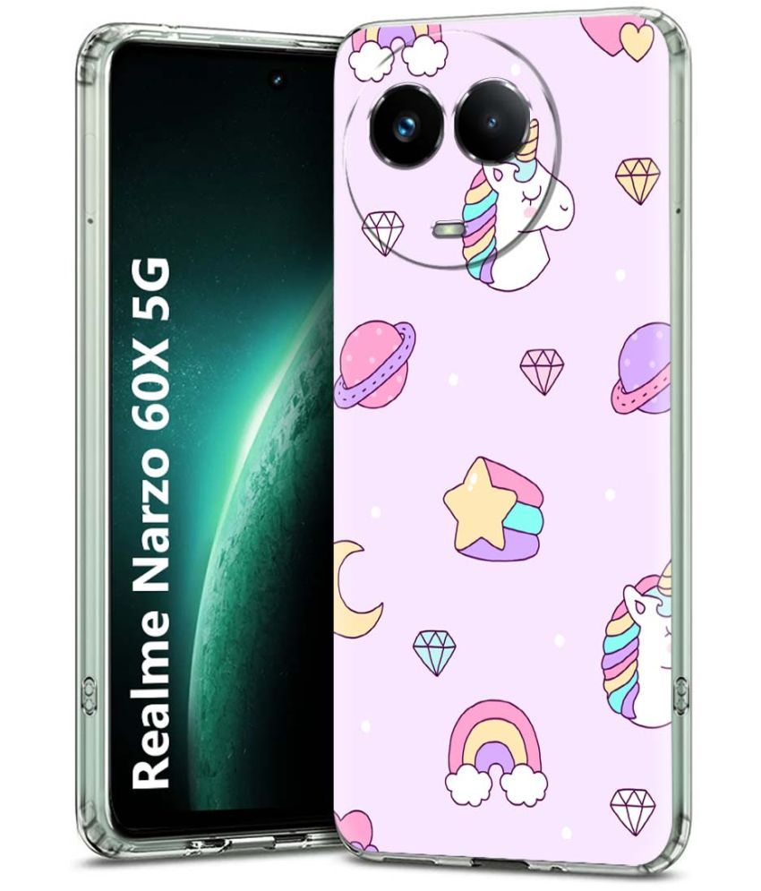     			Fashionury Multicolor Printed Back Cover Silicon Compatible For Realme Narzo 60x 5G ( Pack of 1 )