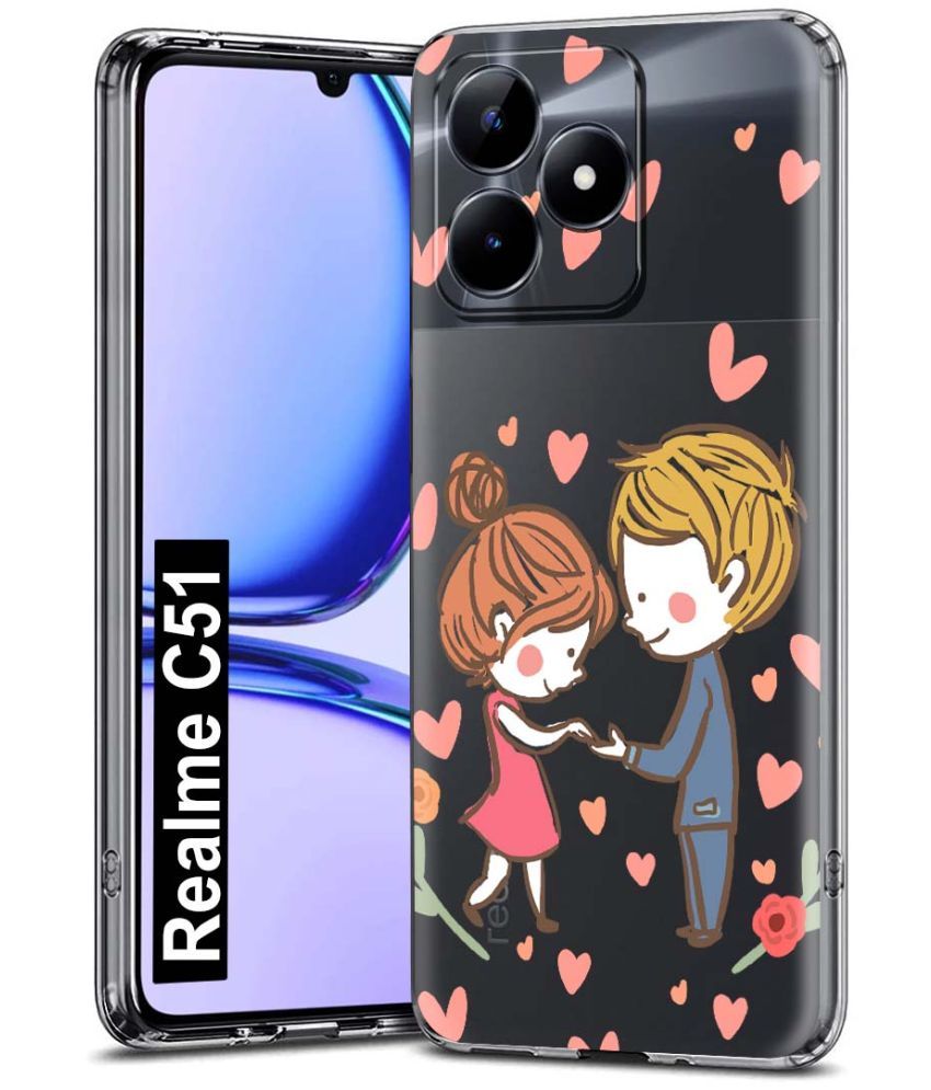     			Fashionury Multicolor Printed Back Cover Silicon Compatible For Realme C51 ( Pack of 1 )