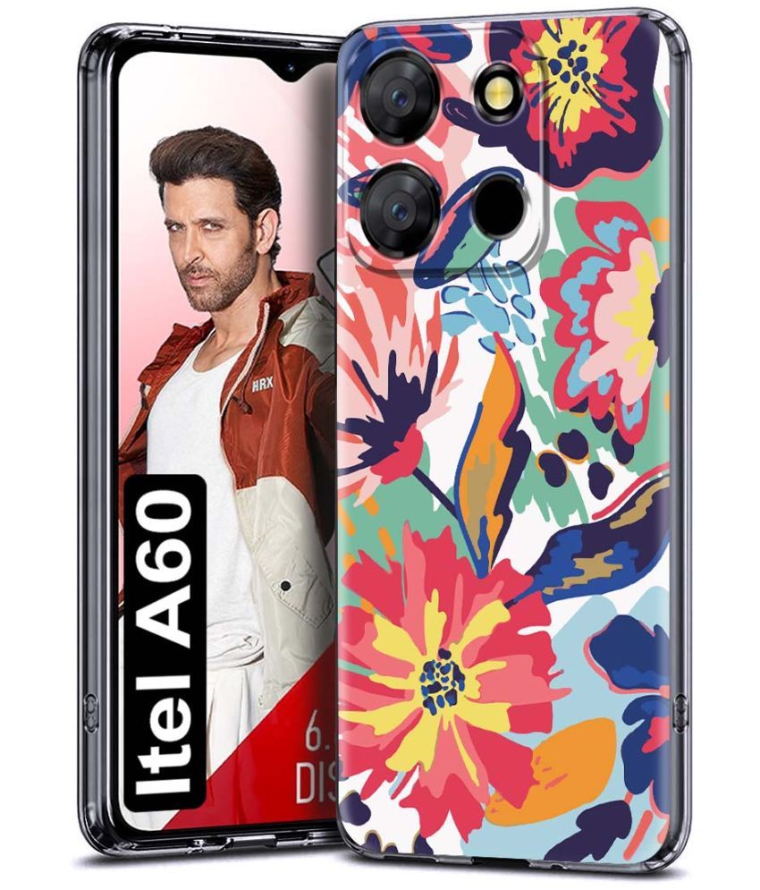     			Fashionury Multicolor Printed Back Cover Silicon Compatible For iTel A60 ( Pack of 1 )