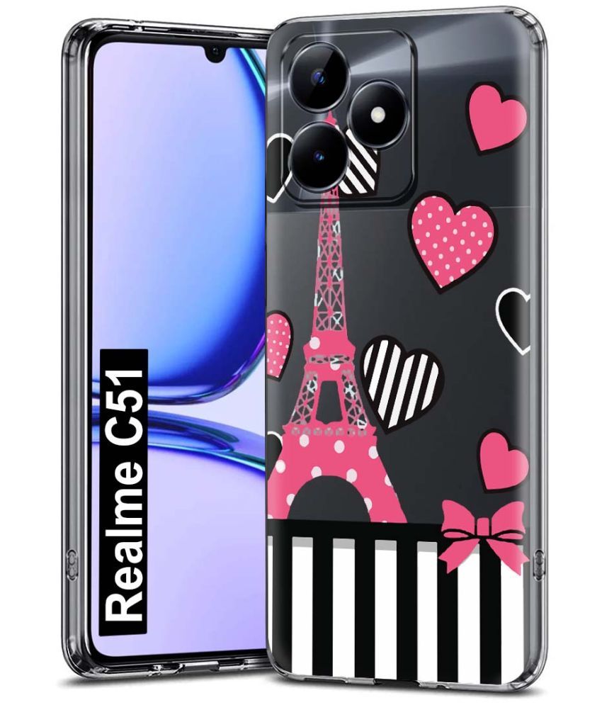     			Fashionury Multicolor Printed Back Cover Silicon Compatible For Realme C51 ( Pack of 1 )