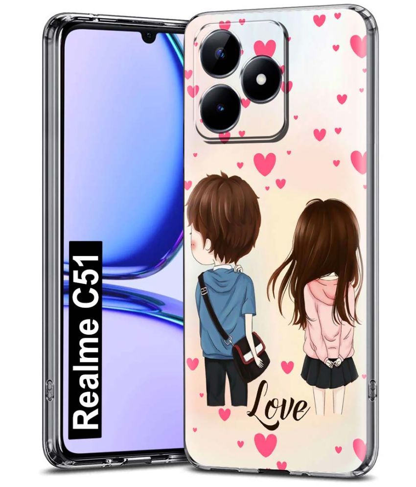     			Fashionury Multicolor Printed Back Cover Silicon Compatible For Realme C51 ( Pack of 1 )