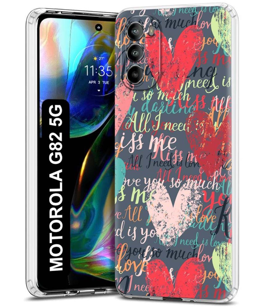     			Fashionury Multicolor Printed Back Cover Silicon Compatible For Motorola Moto G82 5G ( Pack of 1 )