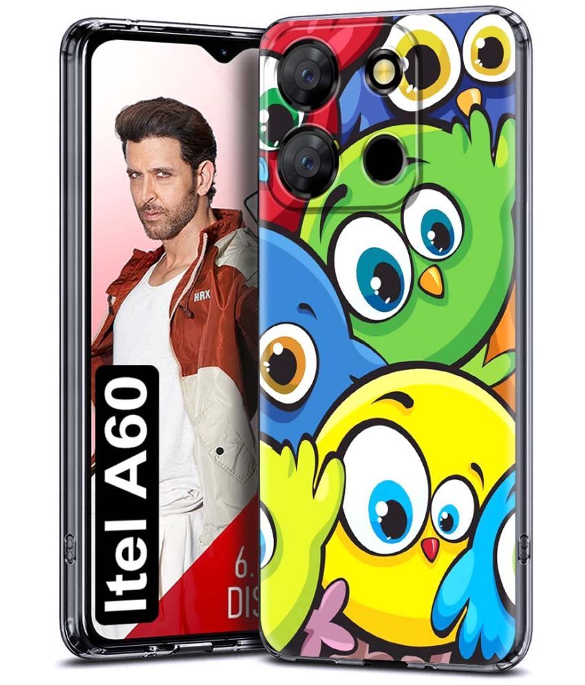     			Fashionury Multicolor Printed Back Cover Silicon Compatible For iTel A60 ( Pack of 1 )