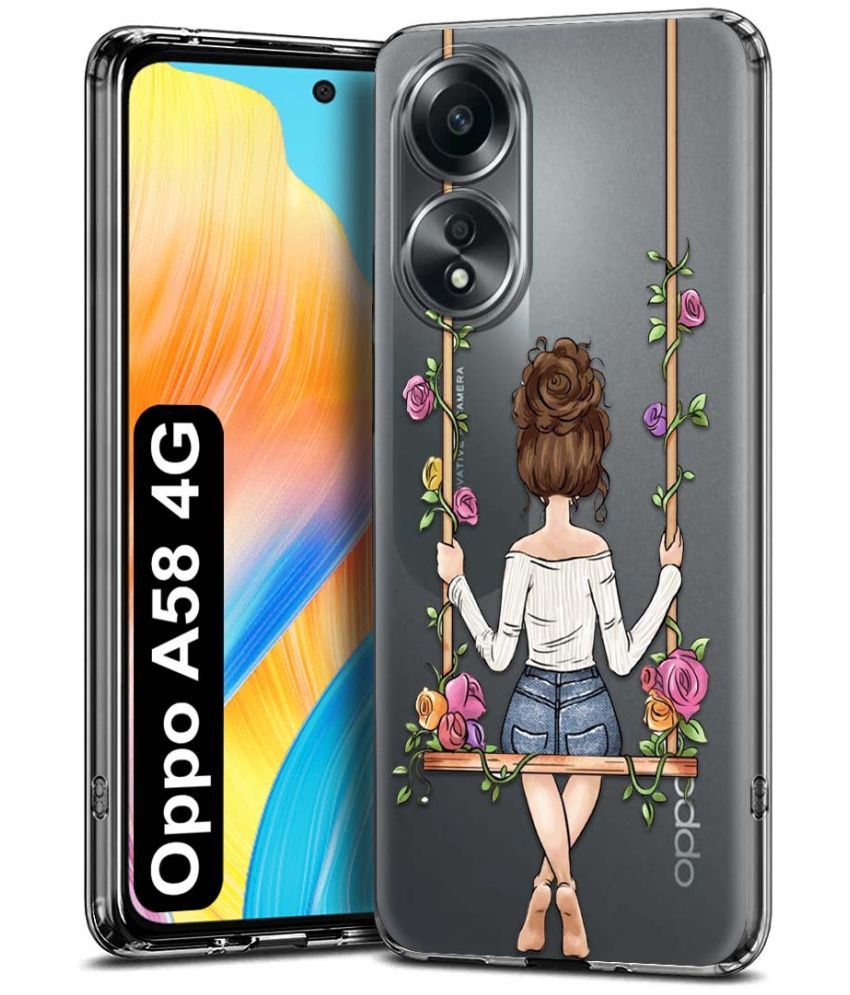     			Fashionury Multicolor Printed Back Cover Silicon Compatible For Oppo A58 4G ( Pack of 1 )