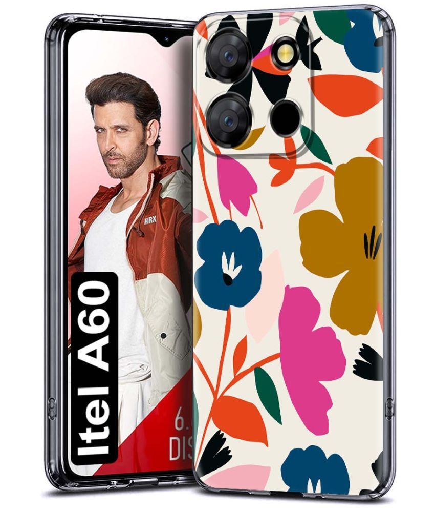     			Fashionury Multicolor Printed Back Cover Silicon Compatible For iTel A60 ( Pack of 1 )