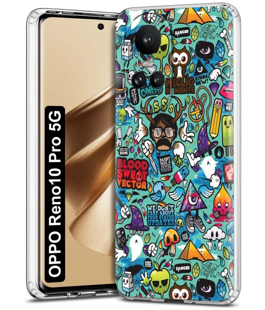     			Fashionury Multicolor Printed Back Cover Silicon Compatible For Oppo Reno 10 Pro ( Pack of 1 )