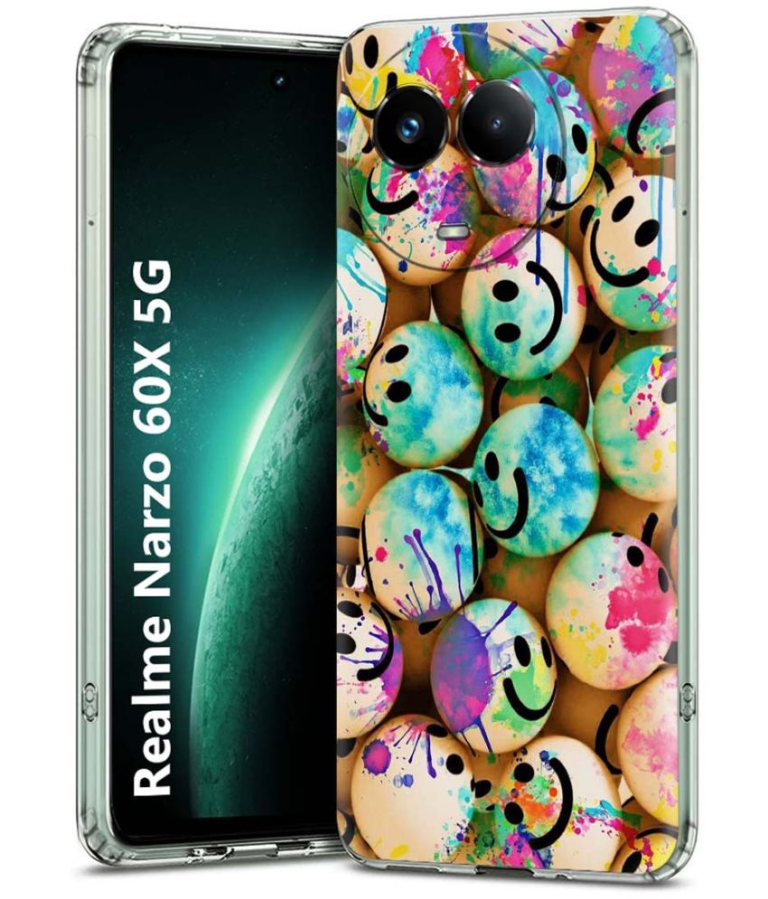     			Fashionury Multicolor Printed Back Cover Silicon Compatible For Realme Narzo 60x 5G ( Pack of 1 )