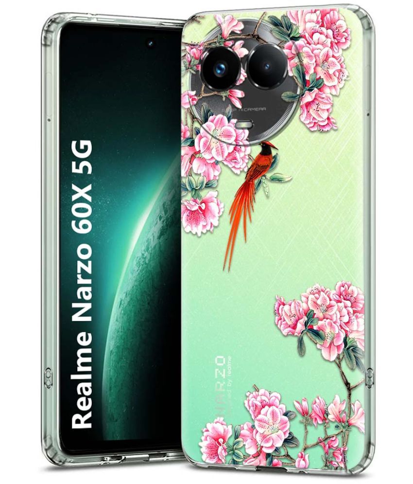     			Fashionury Multicolor Printed Back Cover Silicon Compatible For Realme Narzo 60x 5G ( Pack of 1 )