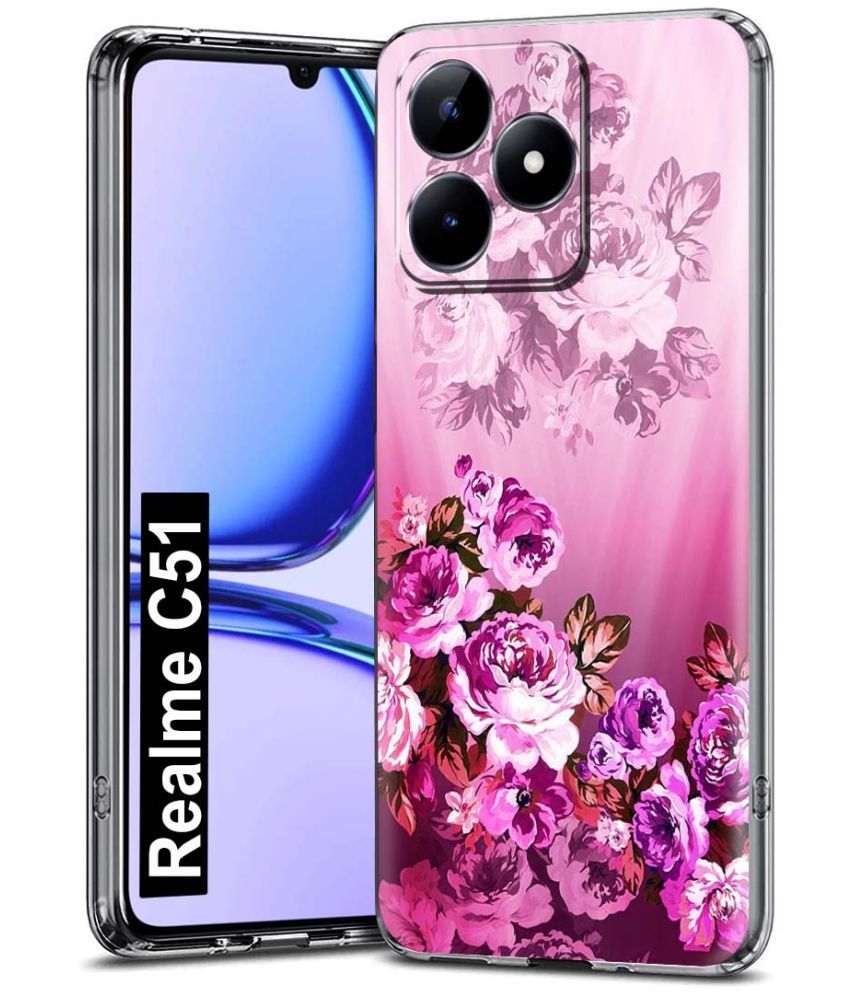     			Fashionury Multicolor Printed Back Cover Silicon Compatible For Realme C51 ( Pack of 1 )