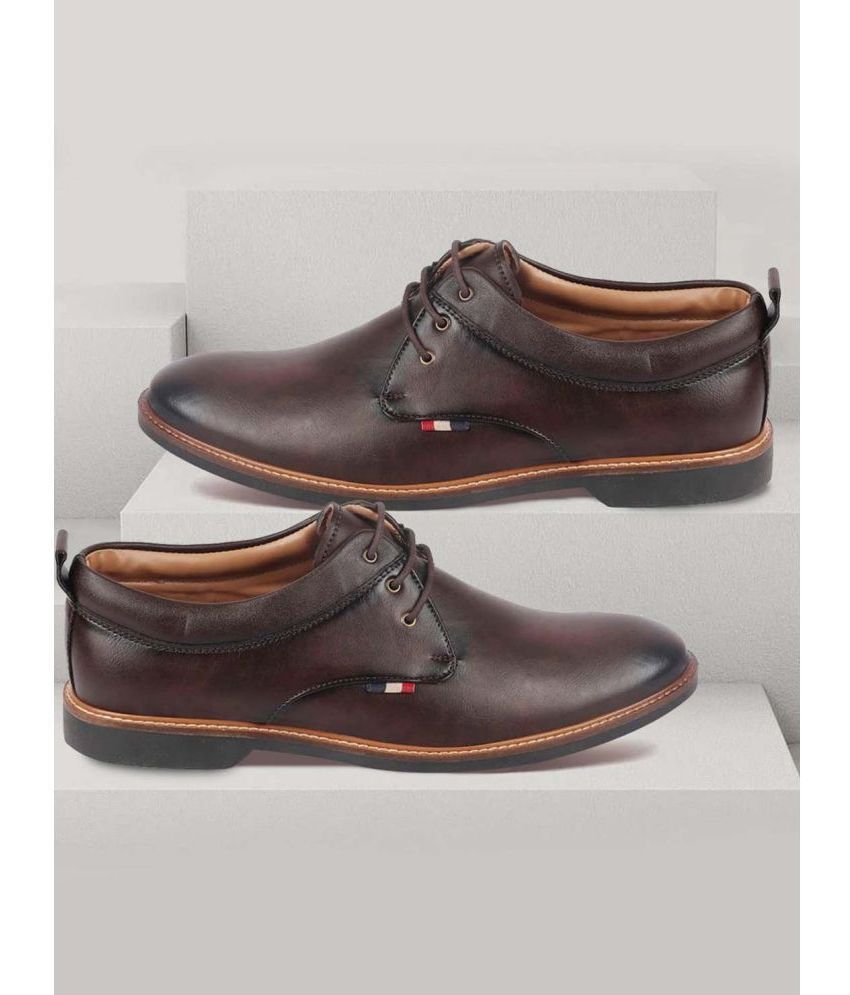     			Fausto Brown Men's Oxford Formal Shoes