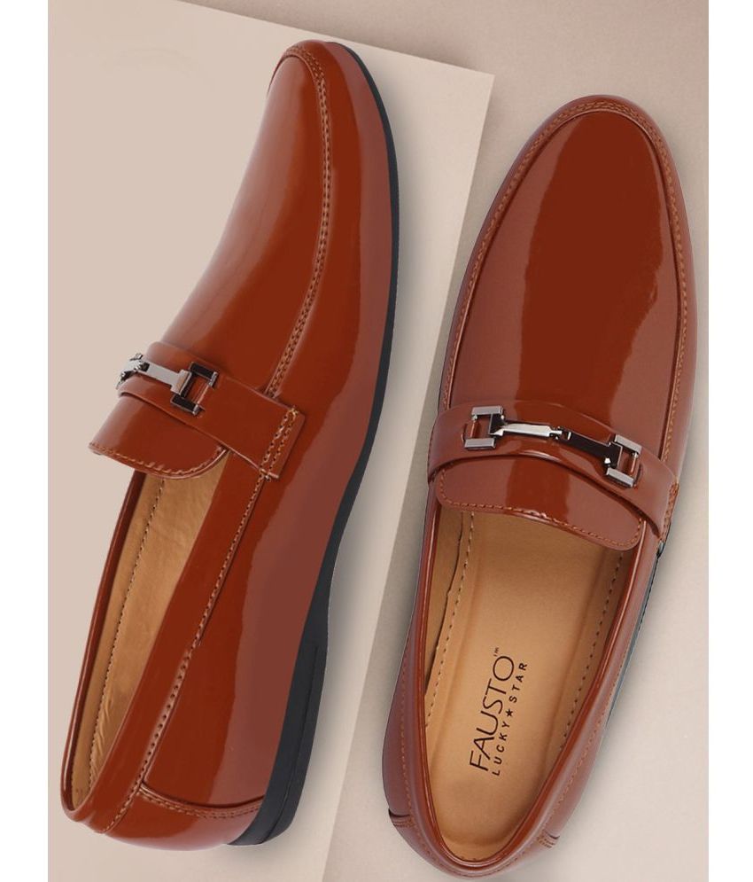     			Fausto Tan Men's Slip On Formal Shoes