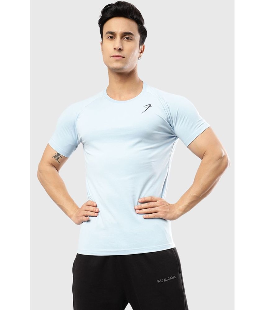     			Fuaark Sky Blue Cotton Slim Fit Men's Sports T-Shirt ( Pack of 1 )