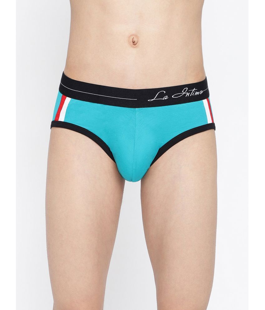     			La Intimo Turquoise Cotton Men's Briefs ( Pack of 1 )