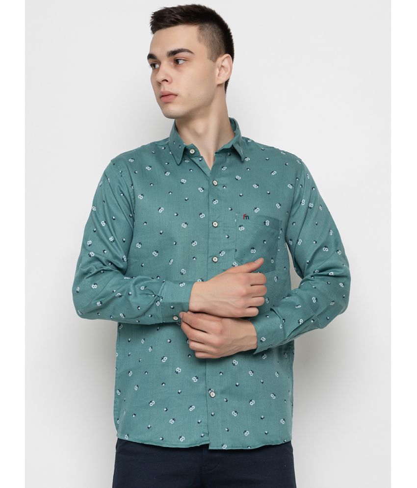     			MODERNITY Cotton Blend Regular Fit Printed Full Sleeves Men's Casual Shirt - Green ( Pack of 1 )