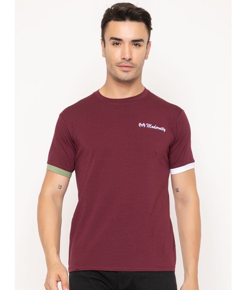     			MODERNITY Cotton Regular Fit Solid Half Sleeves Men's T-Shirt - Maroon ( Pack of 1 )