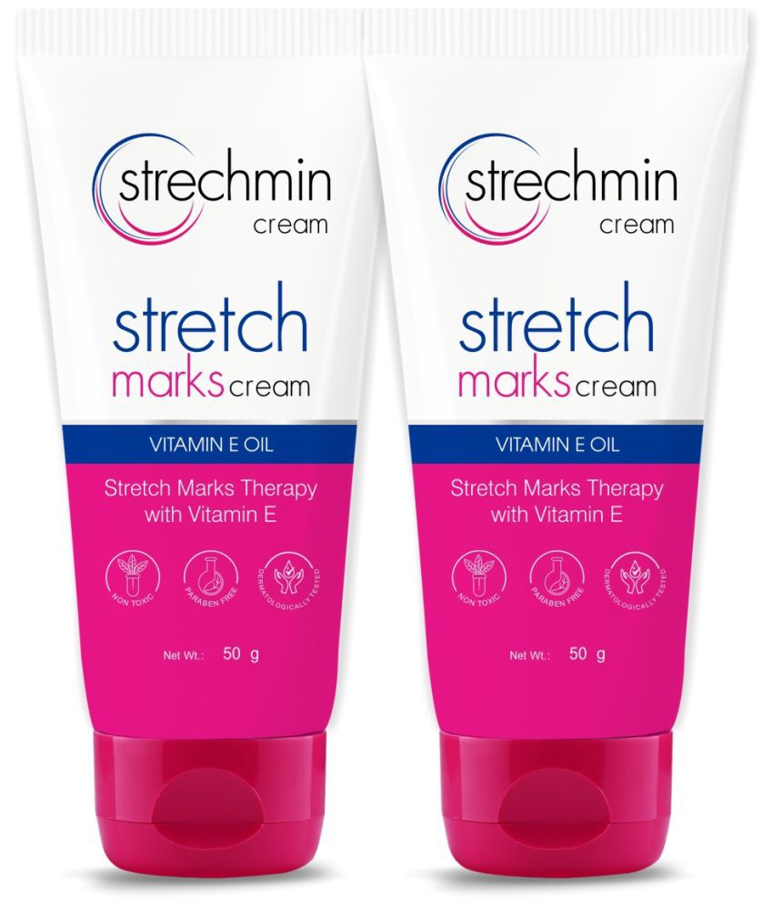     			Strechmin Stretch Mark Cream for Women with Vitamin E, Reduce Strectch Marks (50 g Each)- Pack of 2