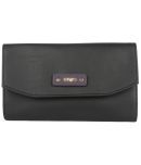 Baggit Faux Leather Black Women's Three fold Wallet ( Pack of 1 )