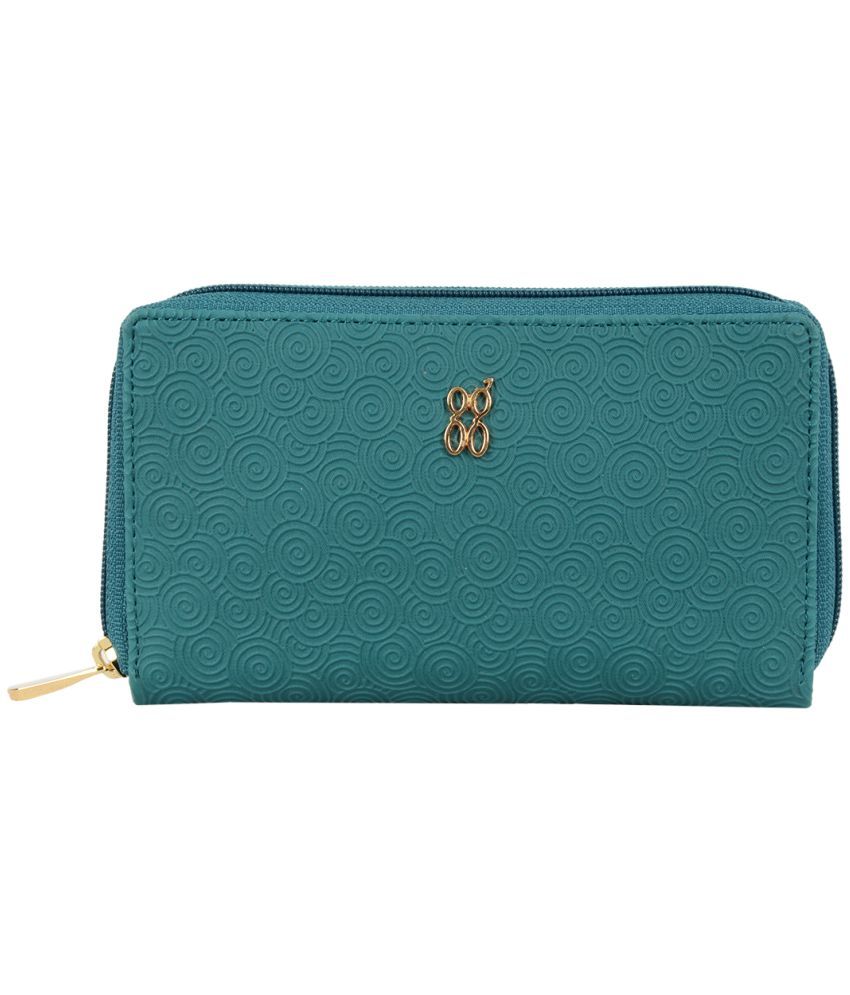     			Baggit Faux Leather Green Women's Zip Around Wallet ( Pack of 1 )