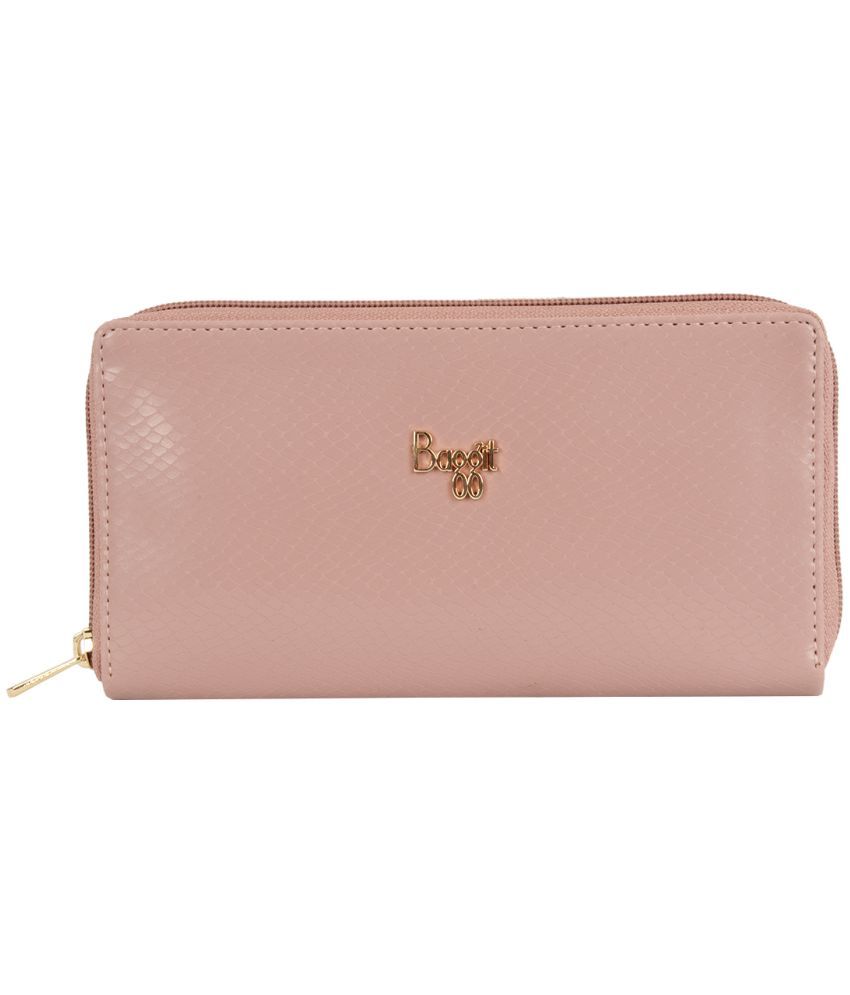     			Baggit Faux Leather Pink Women's Zip Around Wallet ( Pack of 1 )