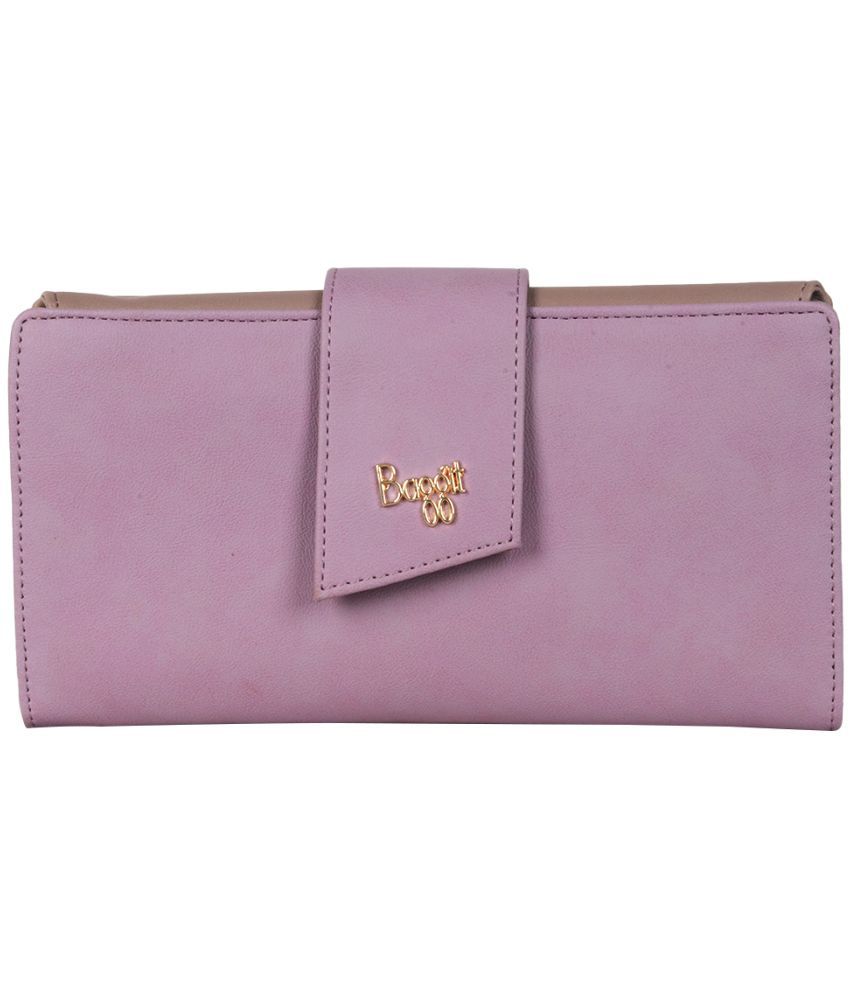     			Baggit Faux Leather Purple Women's Three fold Wallet ( Pack of 1 )