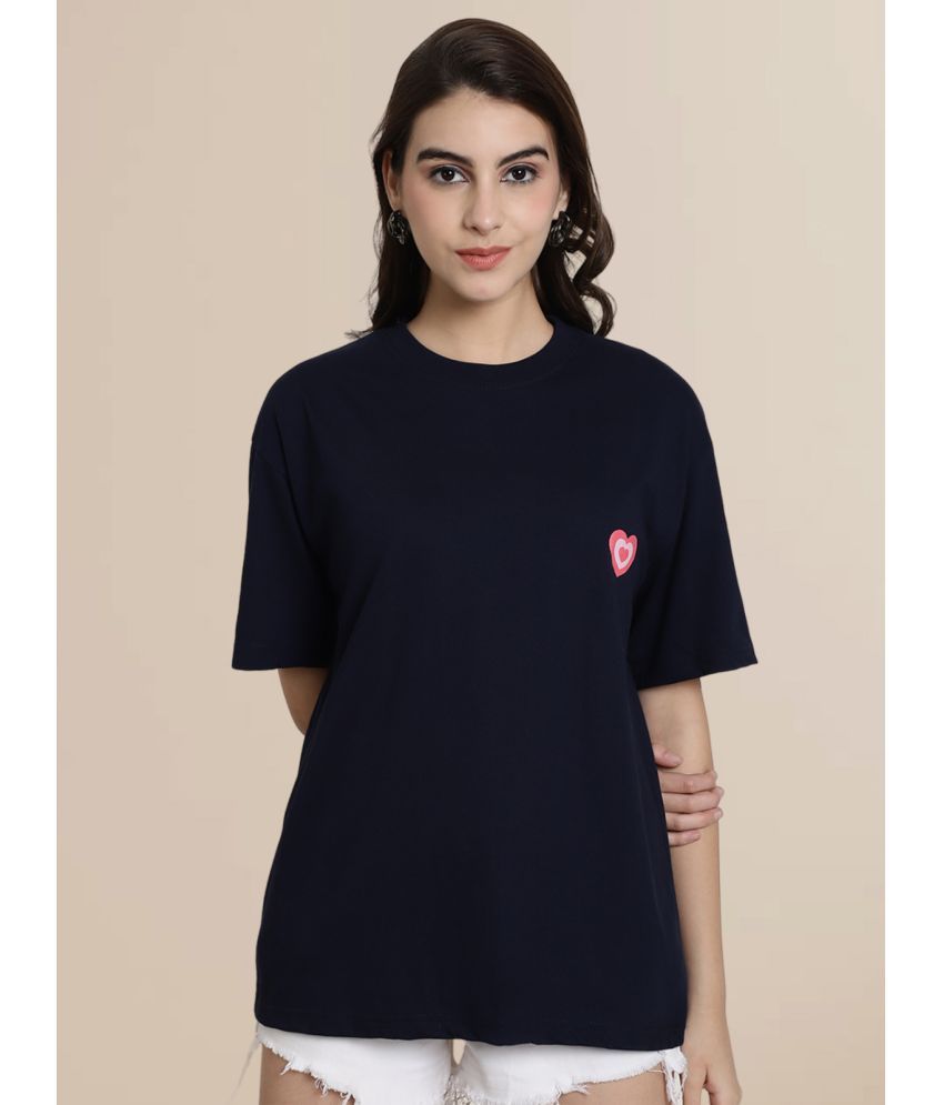     			Fabflee Pack of 1 Cotton Women's T-Shirt ( Navy )