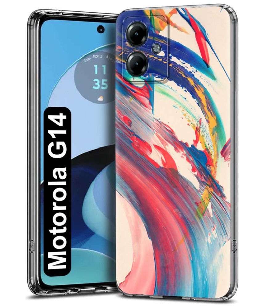     			Fashionury Multicolor Printed Back Cover Silicon Compatible For Motorola G14 ( Pack of 1 )