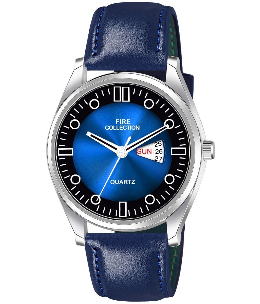     			Fire Collection Blue Leather Analog Men's Watch