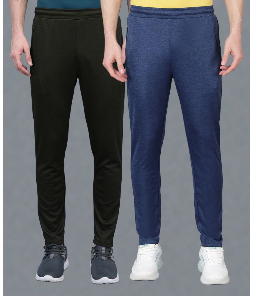     			Force NXT Multi Polyester Men's Sports Trackpants ( Pack of 2 )