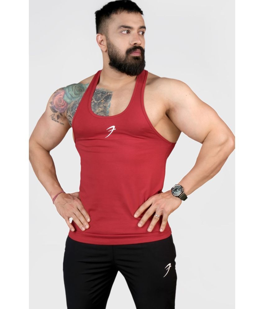     			Fuaark Maroon Cotton Regular Fit Men's Tanks ( Pack of 1 )