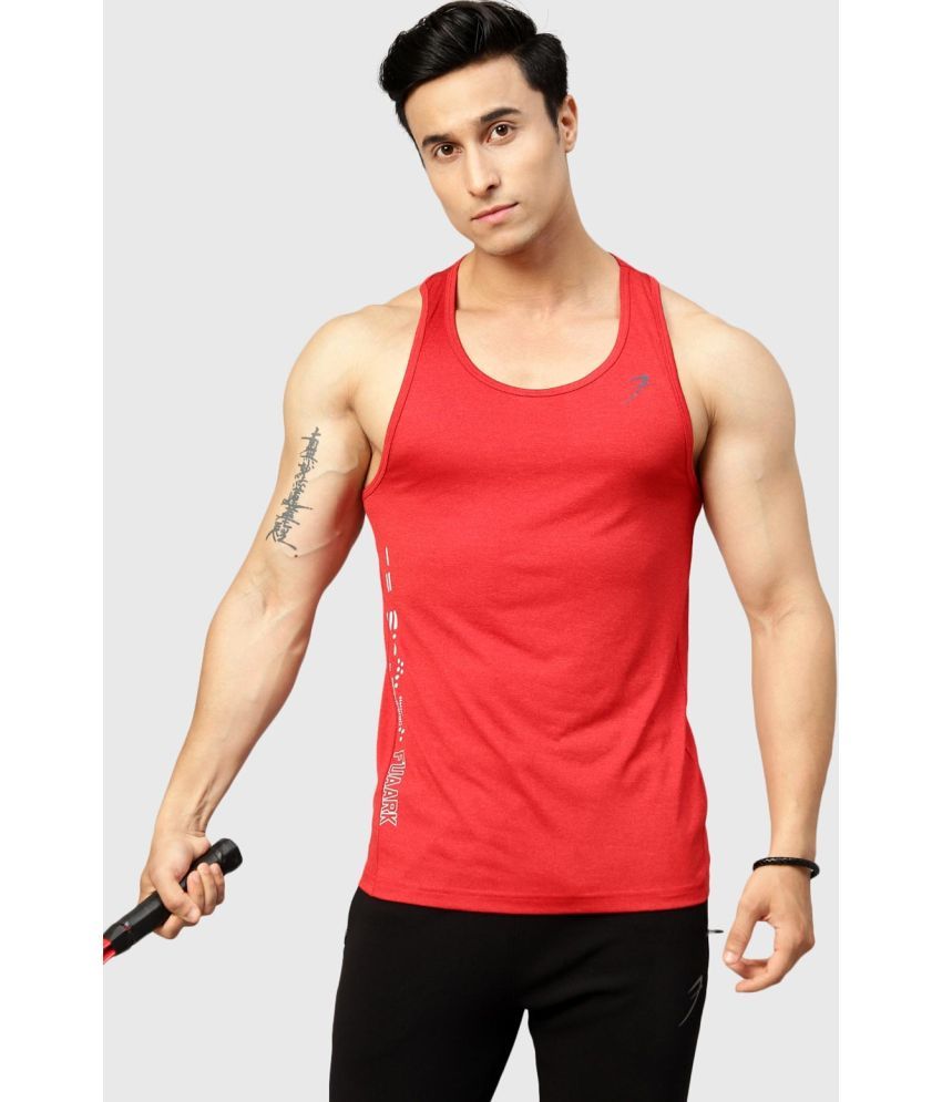     			Fuaark Red Polyester Slim Fit Men's Tanks ( Pack of 1 )