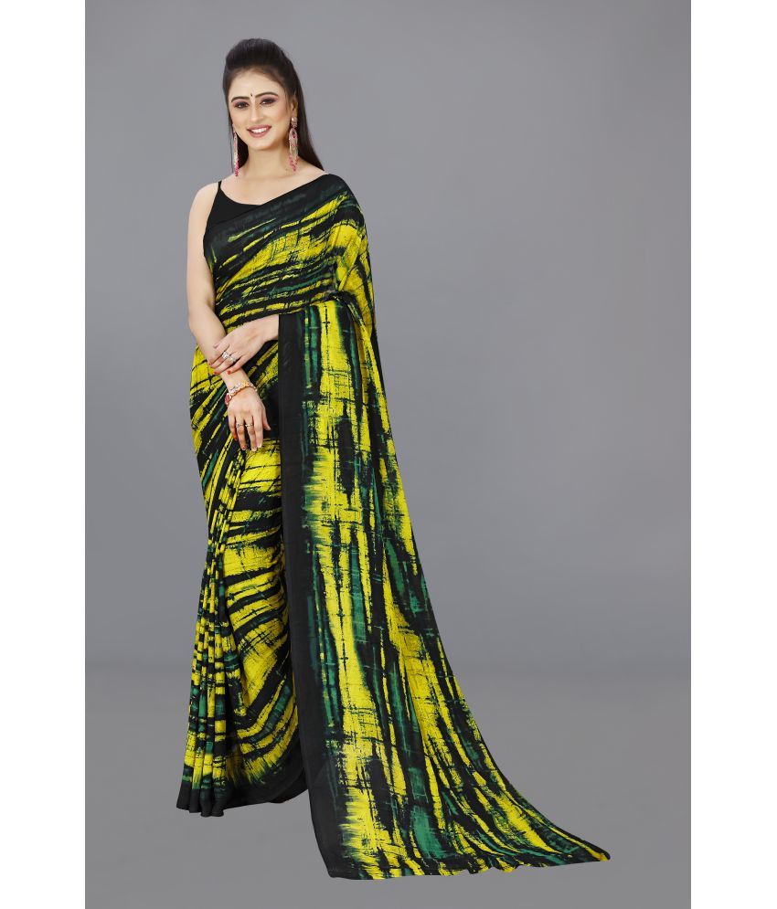     			Kashvi Sarees Georgette Dyed Saree Without Blouse Piece - Multicolor ( Pack of 1 )