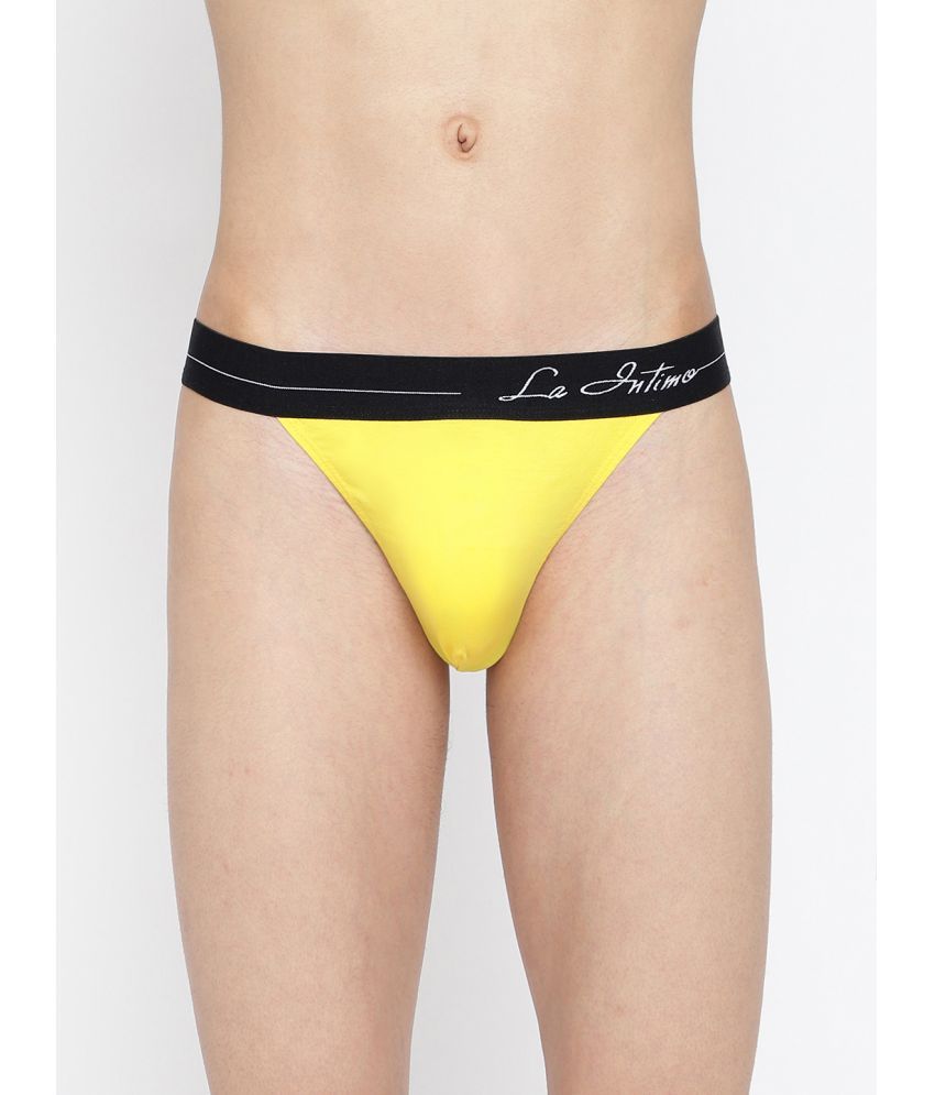     			La Intimo Pack of 1 Cotton Bikini For Men's ( Yellow )