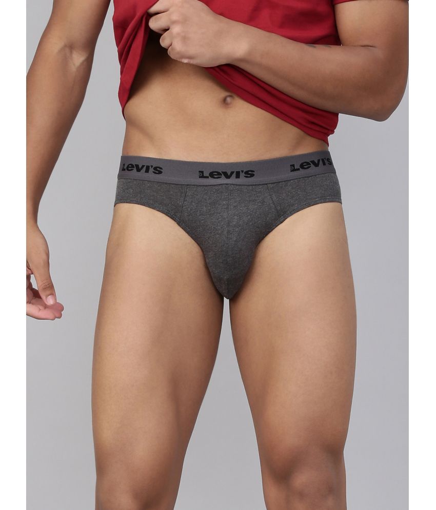     			Levi's Grey Cotton Men's Briefs ( Pack of 1 )