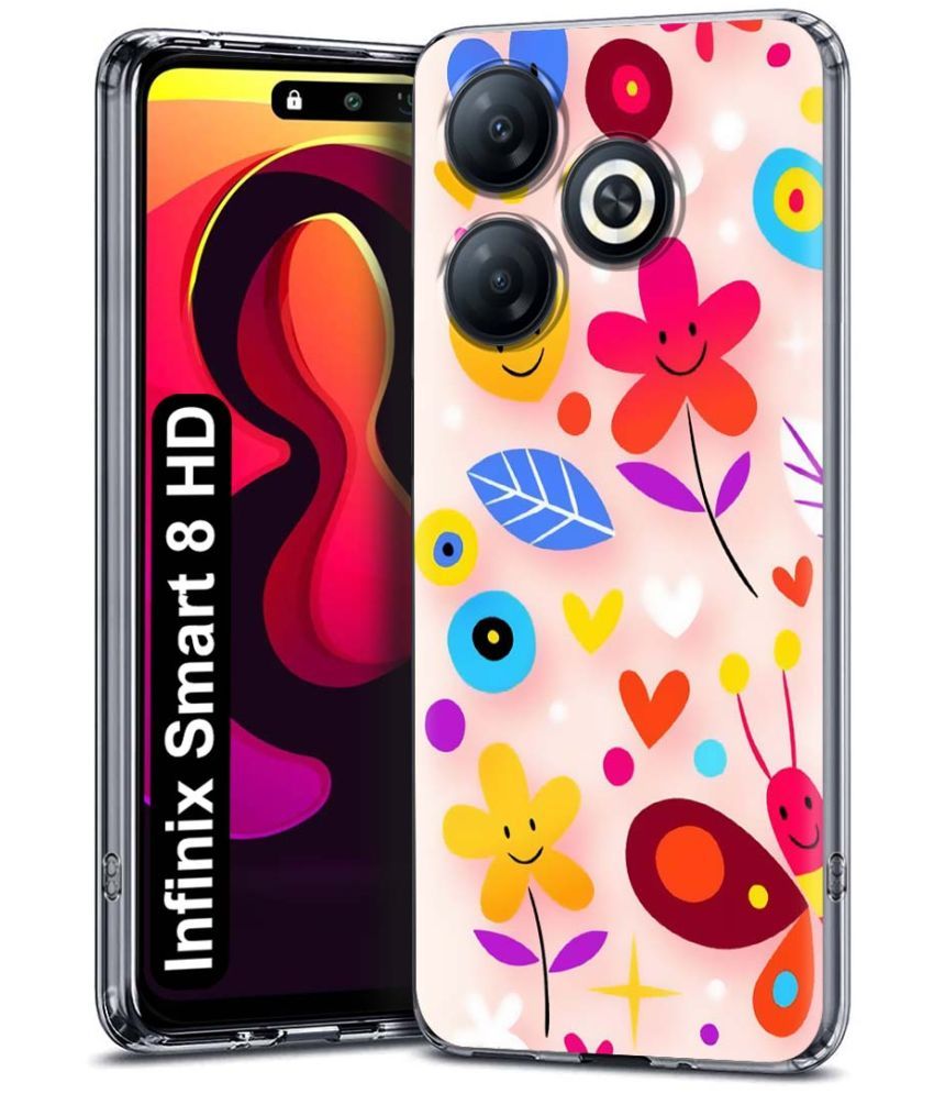     			NBOX Multicolor Printed Back Cover Silicon Compatible For Infinix Smart 8 HD ( Pack of 1 )