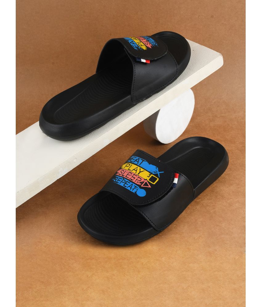     			PERY PAO Black Men's Slide Flip Flop