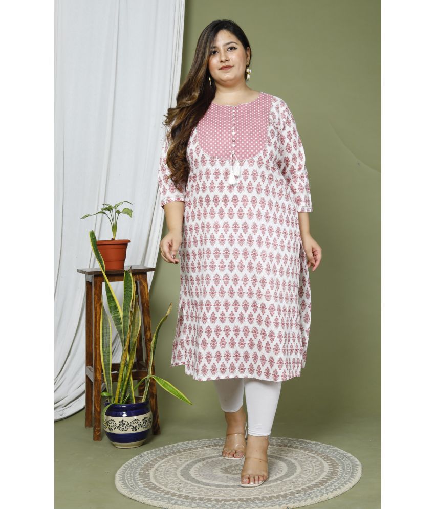     			Pacify Cotton Printed Straight Women's Kurti - Pink ( Pack of 1 )