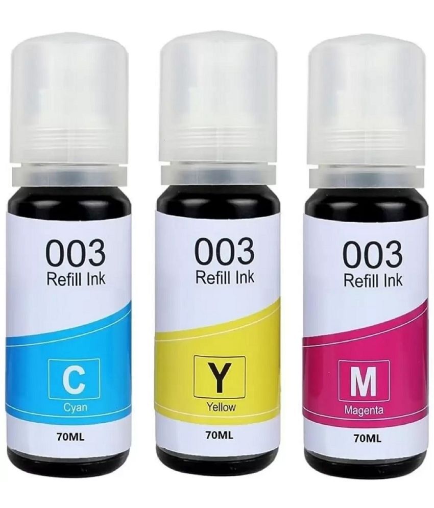     			TEQUO 003 Ink Multicolor Pack of 3 Cartridge for Ink Printers Models: L3110, L3100, L3101, L3115, L3116, L3150, L3151, L3152, L3156