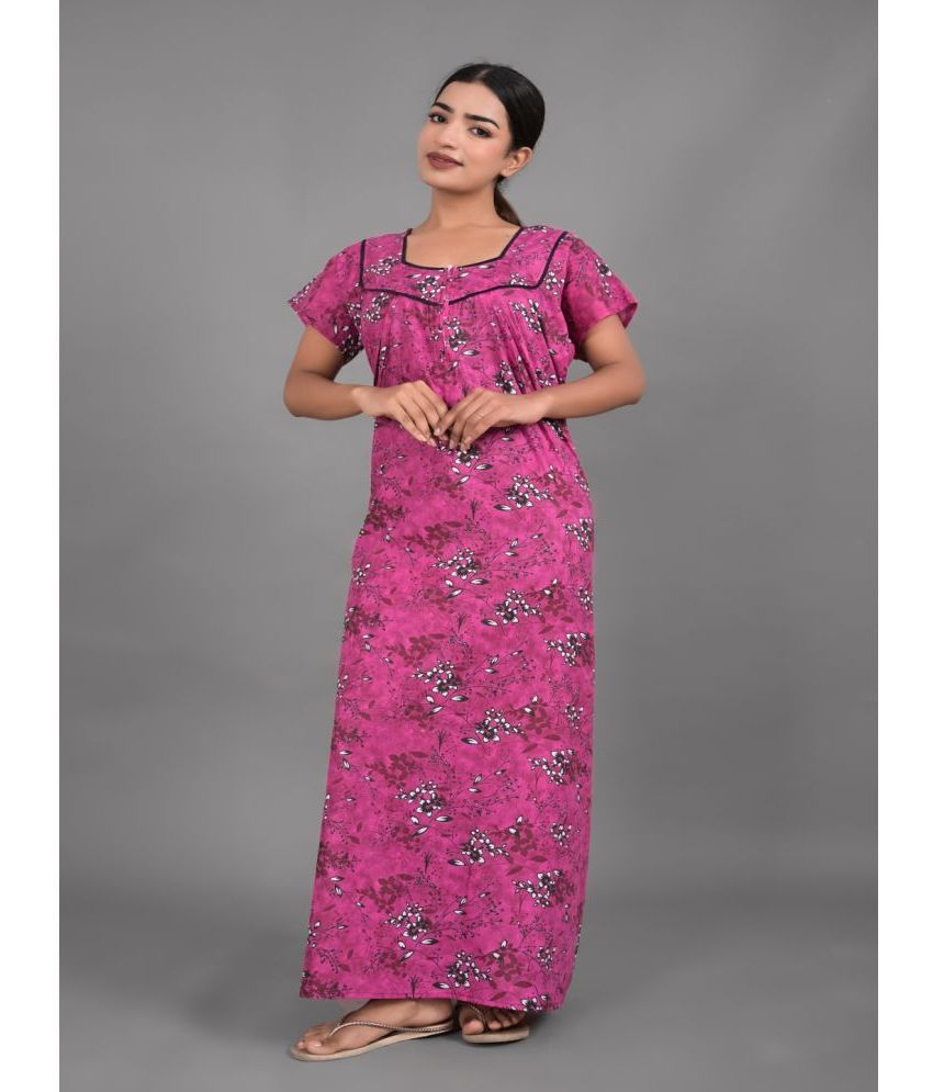     			rajeraj Pink Cotton Women's Nightwear Nighty & Night Gowns ( Pack of 1 )