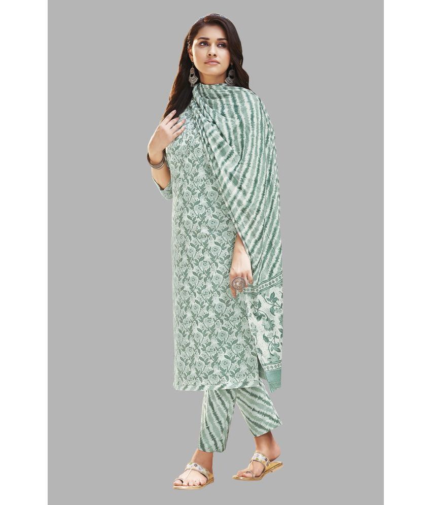     			shree jeenmata collection Cotton Printed Kurti With Pants Women's Stitched Salwar Suit - Mint Green ( Pack of 1 )