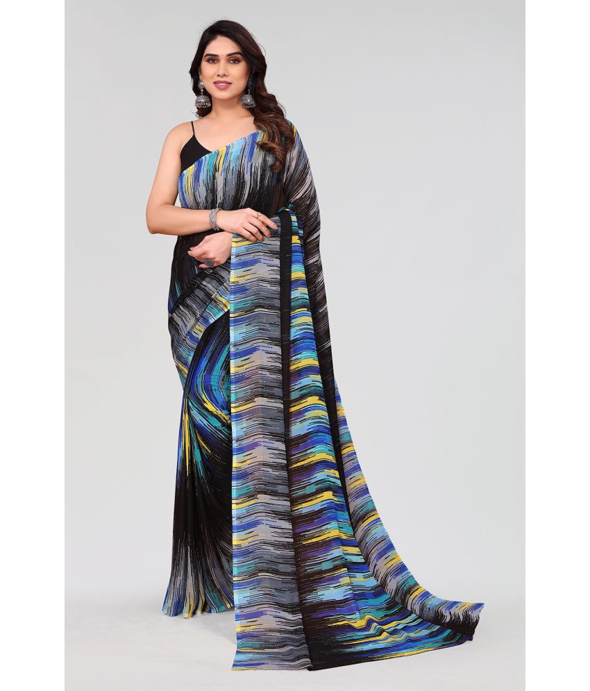     			ANAND SAREES Georgette Printed Saree Without Blouse Piece - Grey ( Pack of 1 )