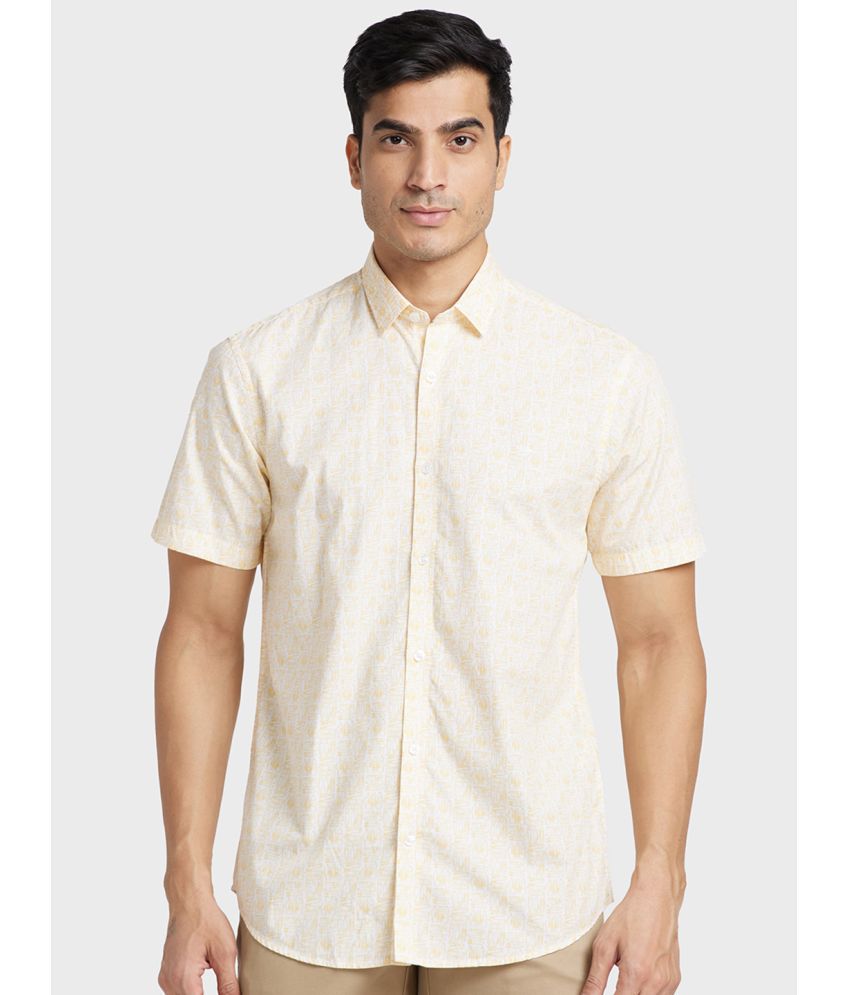     			Colorplus Cotton Blend Regular Fit Printed Half Sleeves Men's Casual Shirt - Orange ( Pack of 1 )