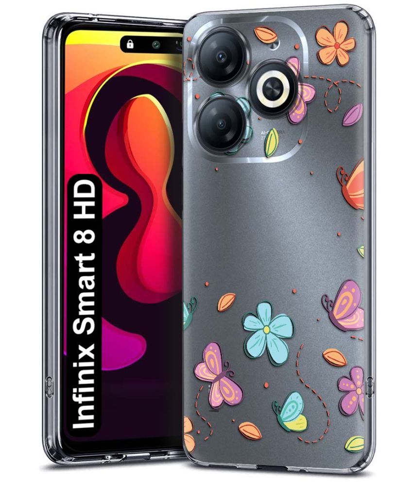     			NBOX Multicolor Printed Back Cover Silicon Compatible For Infinix Smart 8 HD ( Pack of 1 )