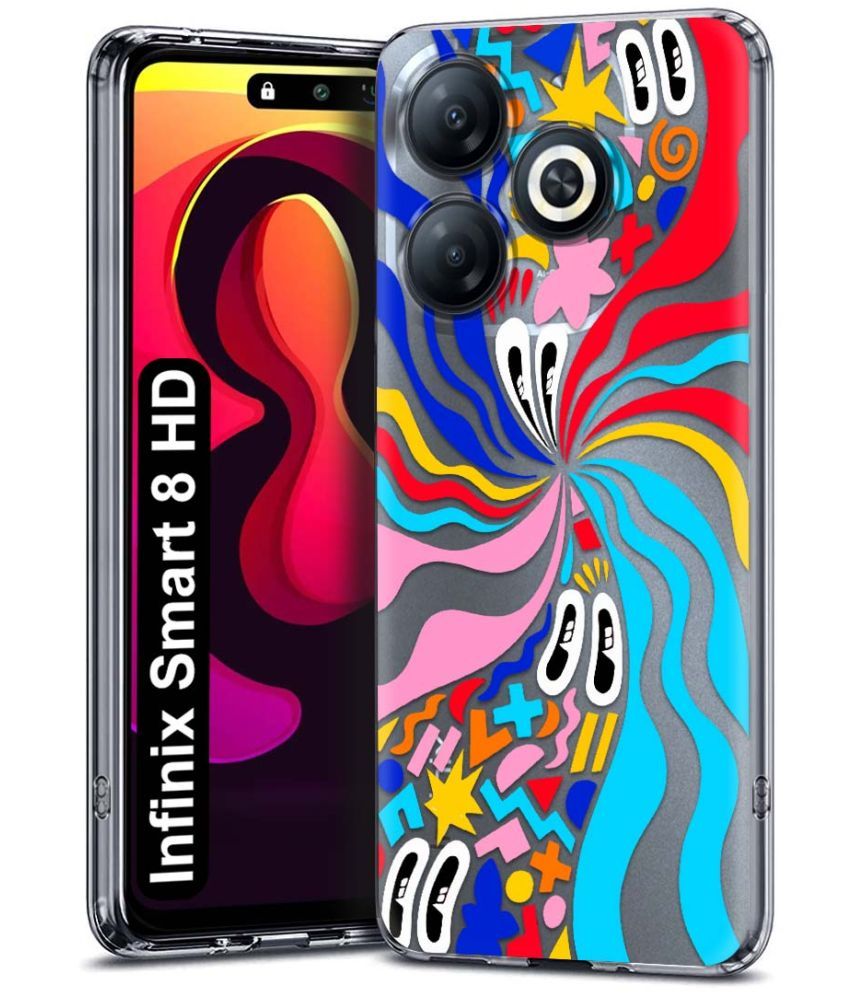     			NBOX Multicolor Printed Back Cover Silicon Compatible For Infinix Smart 8 HD ( Pack of 1 )