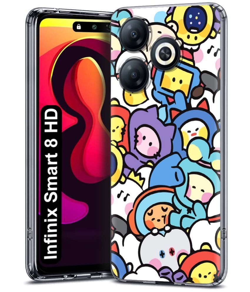     			NBOX Multicolor Printed Back Cover Silicon Compatible For Infinix Smart 8 HD ( Pack of 1 )