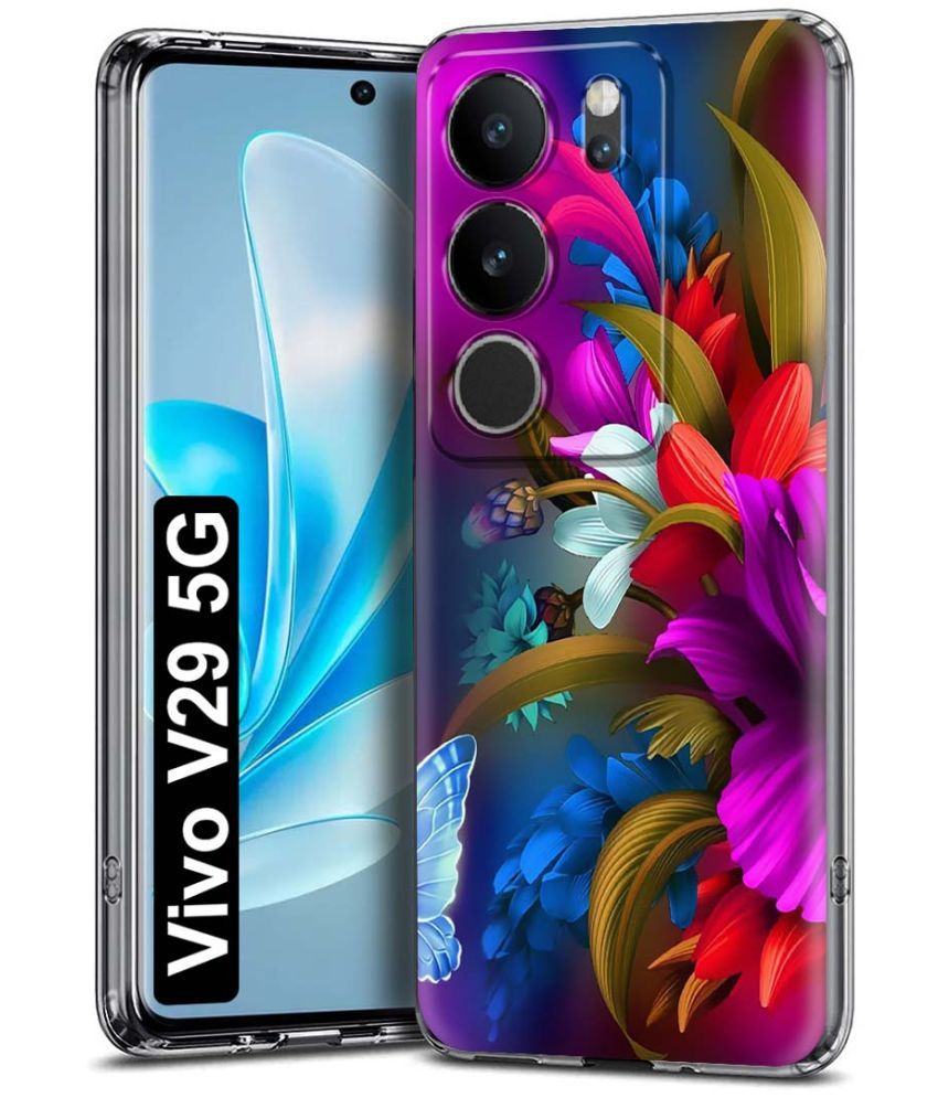     			NBOX Multicolor Printed Back Cover Silicon Compatible For Vivo V29 5G ( Pack of 1 )