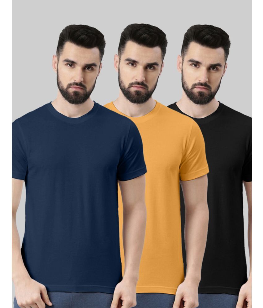     			Veirdo Pack of 3 100% Cotton Regular Fit Men's T-Shirt ( Multicolor )