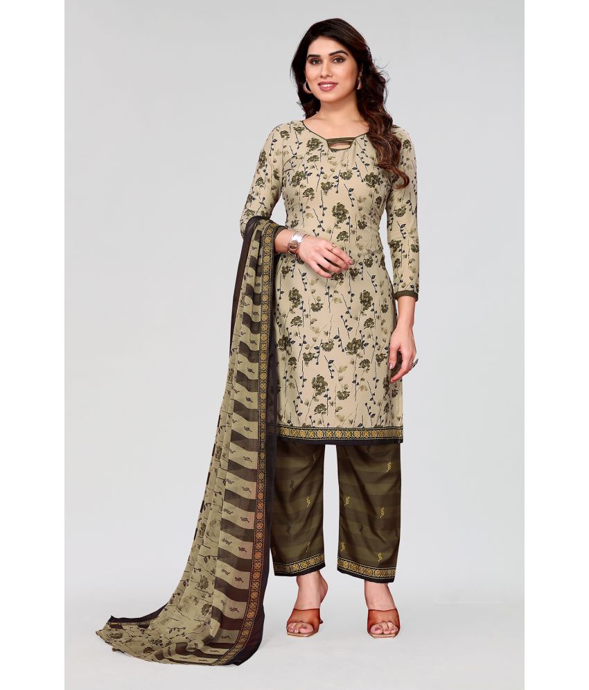     			Anand Unstitched Crepe Printed Dress Material - Beige ( Pack of 1 )