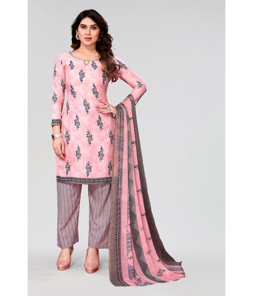     			Anand Unstitched Crepe Printed Dress Material - Pink ( Pack of 1 )