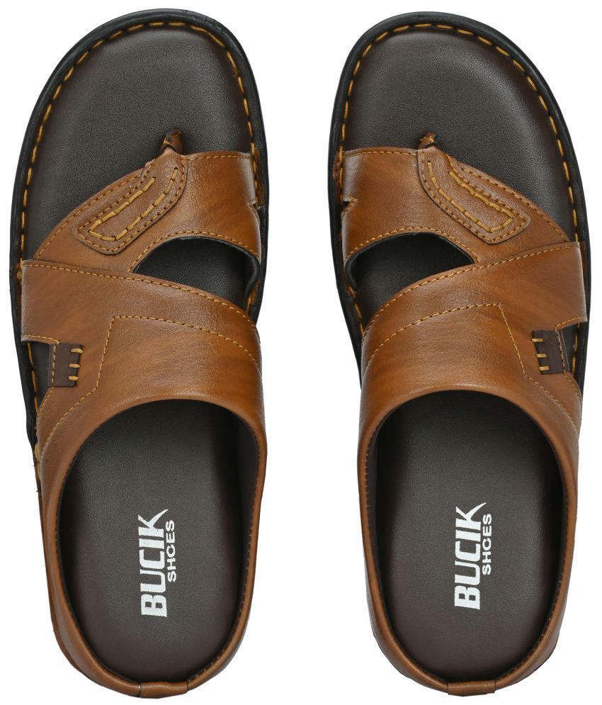     			Bucik TAN Men's Leather Slipper