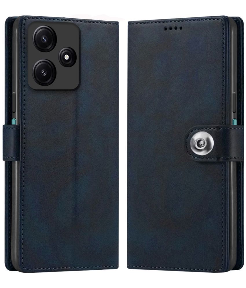     			Fashionury Blue Flip Cover Leather Compatible For Poco M6 Pro ( Pack of 1 )